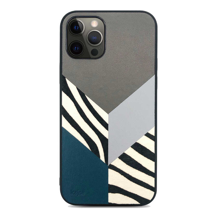 Apple iPhone 12 Pro Max Uyumlu Kılıf Kajsa Glamorous Serisi Zebra Combo Kapak