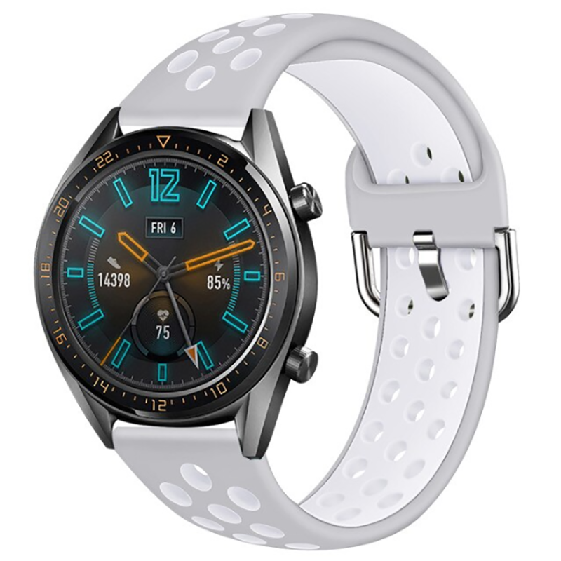 Huawei Watch GT 3 46mm Uyumlu Kordon Silikon Metal Başlıklı Esnek KRD-10 Kayış