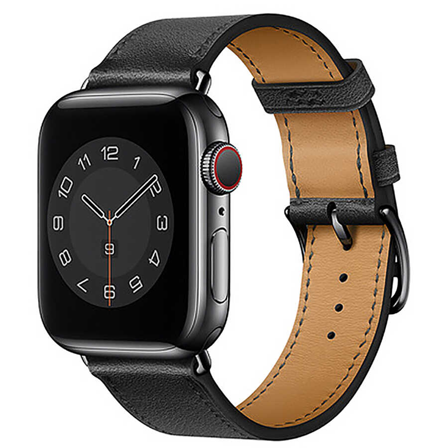 Apple Watch 7 41mm Uyumlu Wiwu Attleage Watchband Hakiki Deri Kordon
