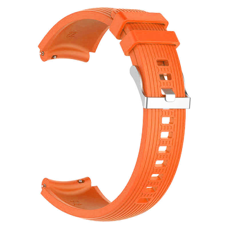 Huawei Watch GT 3 42mm Uyumlu Kordon Silikon Çizgili Spor Yumuşak KRD-18 Kayış