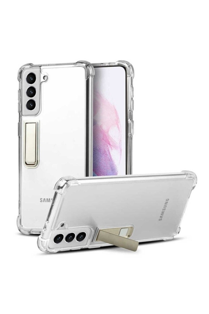 Samsung Galaxy S21 Uyumlu Kılıf Zore Standlı Süper Silikon Kapak