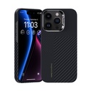 Apple iPhone 15 Pro Uyumlu M-safe Şarj Özellikli Karbon Fiber Benks Montage ArmorAir Kevlar Kapak