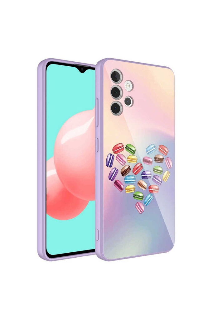 Samsung Galaxy A32 4G Uyumlu Kılıf Kamera Korumalı Desenli Sert Silikon Zore Epoksi Kapak