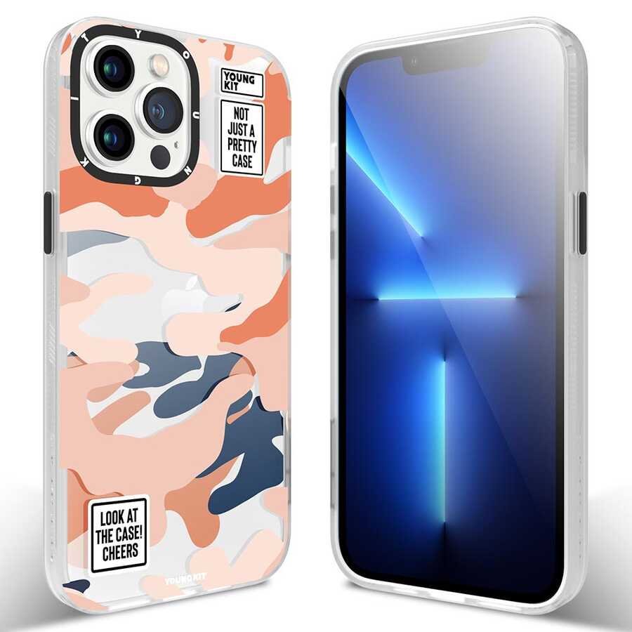 Apple iPhone 13 Pro Uyumlu Kılıf YoungKit Kamuflaj Serisi Kapak