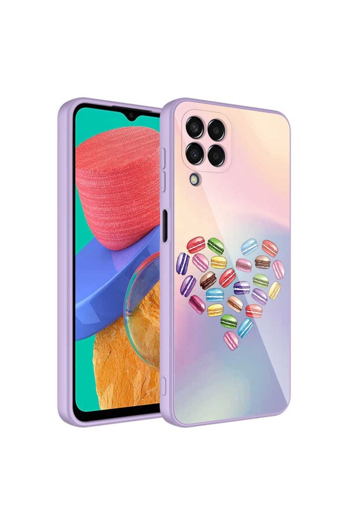 Samsung Galaxy M33 Uyumlu Kılıf Kamera Korumalı Desenli Sert Silikon Zore Epoksi Kapak