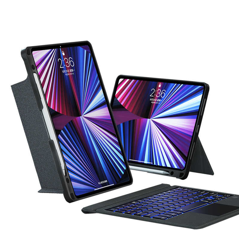 Apple iPad Air 10.9 2022 (5.Nesil) Uyumlu Wiwu Mag Touch Klavyeli Standlı Kılıf