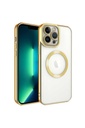 Apple iPhone 13 Pro Uyumlu Kılıf M-safe Wireless Şarj Özellikli Zore Setro Silikon