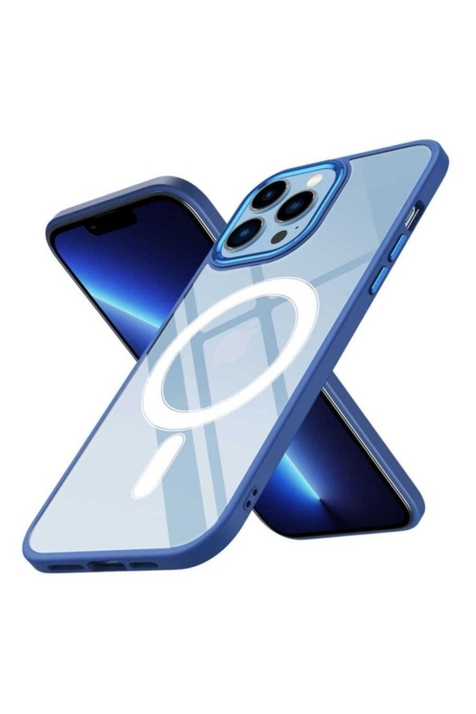 Apple iPhone 13 Pro Max Uyumlu Kılıf Wireless Şarj Özellikli Zore Krom M-safe Silikon Kapak