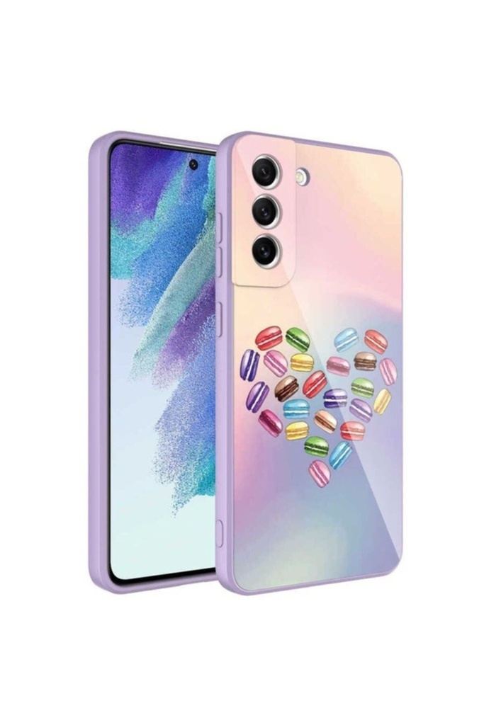 Samsung Galaxy S21 FE Uyumlu Kılıf Kamera Korumalı Desenli Sert Silikon Zore Epoksi Kapak