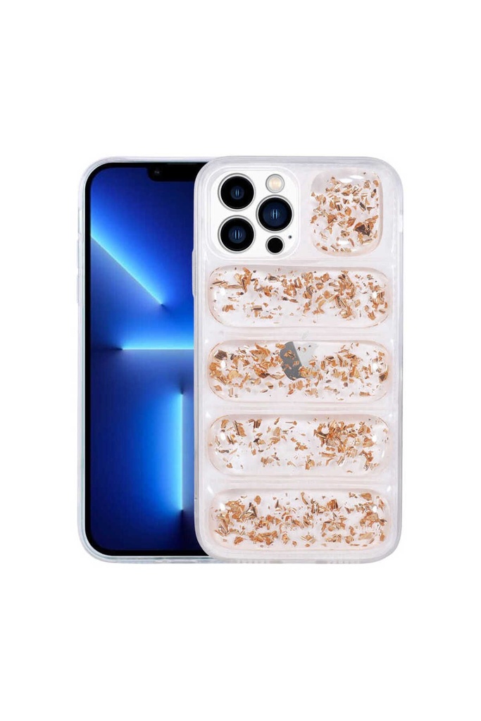 Apple iPhone 13 Pro Uyumlu Kılıf Kamera Korumalı Simli Airbag'li Zore Dalga Kapak