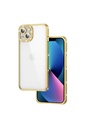 Apple iPhone 13 Uyumlu Kılıf Kamera Korumalı Taşlı Zore Mina Kapak