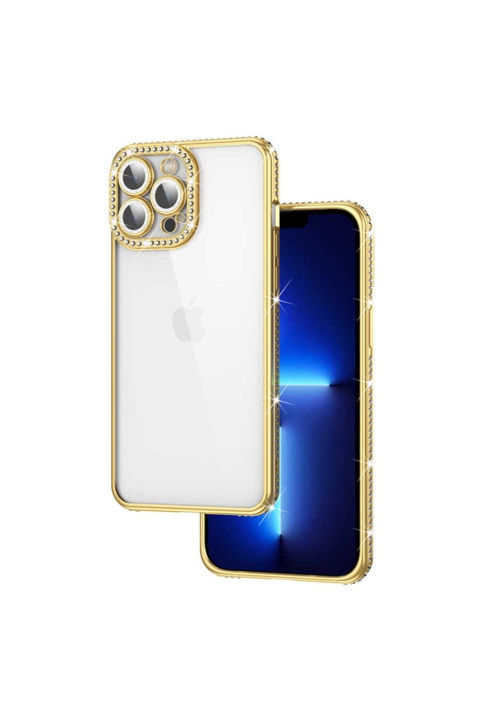 Apple iPhone 13 Pro Max Uyumlu Kılıf Kamera Korumalı Taşlı Zore Mina Kapak