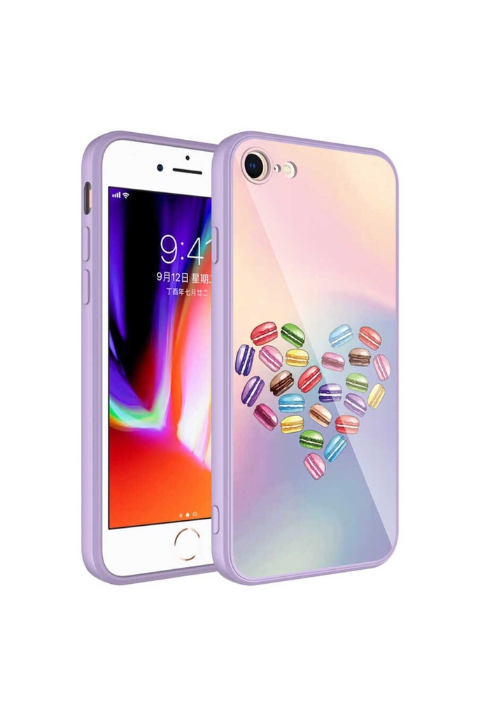 Apple iPhone 8 Uyumlu Kılıf Kamera Korumalı Desenli Sert Silikon Zore Epoksi Kapak