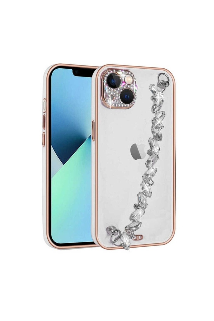 Apple iPhone 13 Uyumlu Kılıf Taş Süslemeli Kamera Korumalı El Tutamaçlı Zore Blazer Kapak