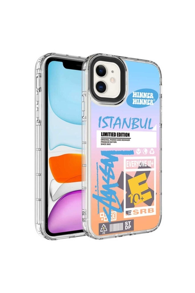 Apple iPhone 11 Uyumlu Kılıf Kamera Korumalı Renkli Desenli Sert Silikon Zore Korn Kapak