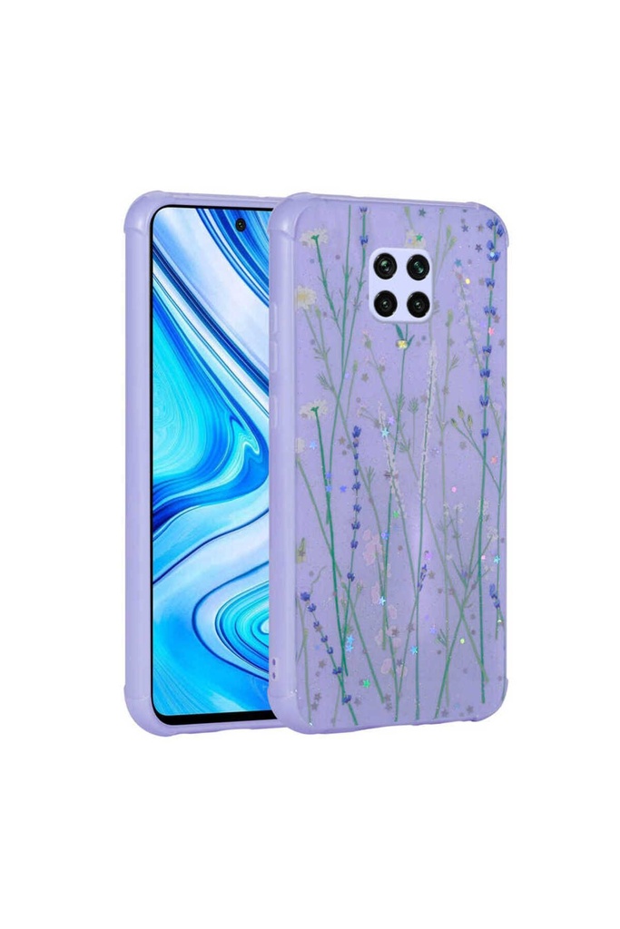 Xiaomi Redmi Note 9 Pro Uyumlu Kılıf Simli Desenli Kamera Korumalı Parlak Zore Popy Kapak