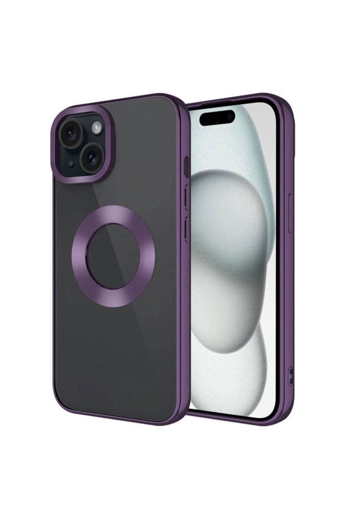 Apple iPhone 15 Uyumlu Kılıf Tek Kamera Çerçeveli Logo Gösteren Zore Omega Kapak