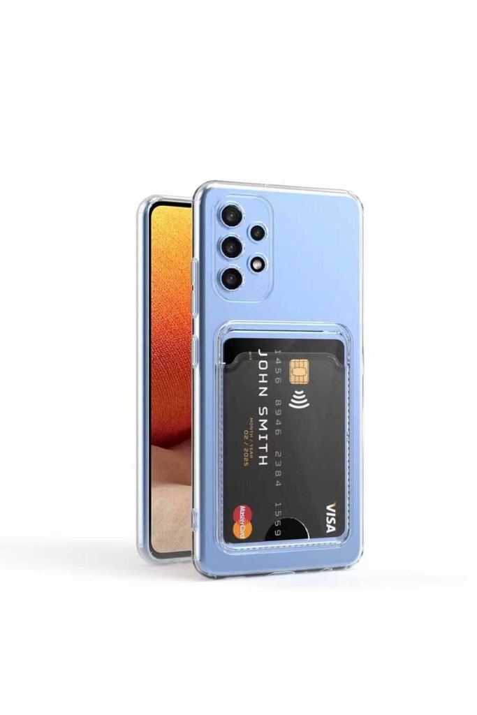 Samsung Galaxy A32 4G Uyumlu Kılıf Kartlıklı Şeffaf Zore Setra Clear Silikon Kapak