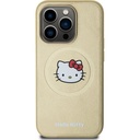 Apple iPhone 15 Pro Uyumlu Kılıf Hello Kitty Orjinal Lisanslı M-safe Şarj Özellikli Kitty Head Deri Kapak
