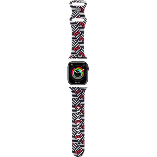 Apple Watch 38mm Uyumlu Hello Kitty Orjinal Lisanslı Fiyonklar & Çizgiler Silikon Kordon