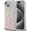 Apple iPhone 15 Uyumlu Kılıf Hello Kitty Orjinal Lisanslı Renk Geçişli Elektroplating Kaplama Kitty Head Desenli Kapak