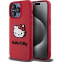 Apple iPhone 15 Pro Max Uyumlu Kılıf Hello Kitty Orjinal Lisanslı Yazı ve İkonik Logolu 3D Rubber Kitty Head Kapak