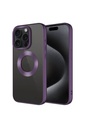 Apple iPhone 15 Pro Uyumlu Kılıf Tek Kamera Çerçeveli Logo Gösteren Zore Omega Kapak