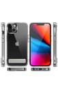 Apple iPhone 14 Uyumlu Kılıf Standlı Şeffaf Silikon Zore L-Stand Kapak