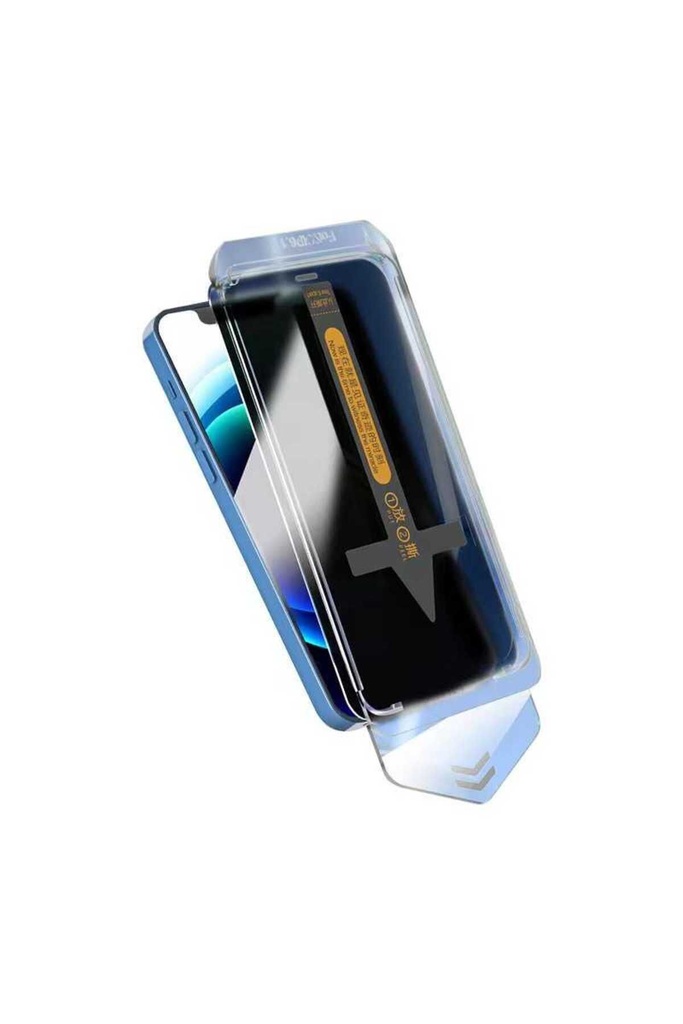 Apple iPhone 12 Uyumlu Hayalet Ekran Koruyucu Zore Süper Fast Anti-Dust Privacy Toz Önleyici Temperli Ekran Filmi