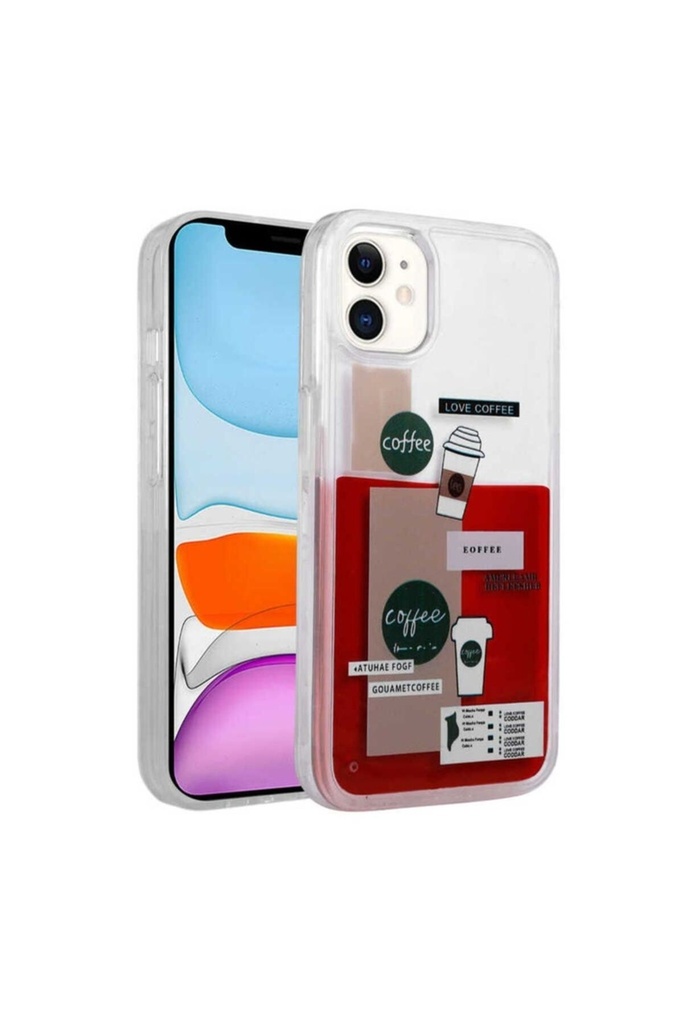 Apple iPhone 11 Uyumlu Kılıf Desenli Sıvılı Zore Drink Silikon Kapak
