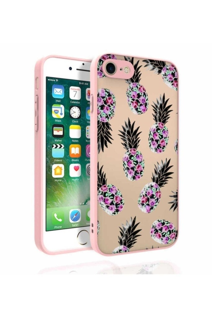 Apple iPhone SE 2020 Uyumlu Kılıf Desenli Kamera Korumalı Parlak Zore Nora Kapak