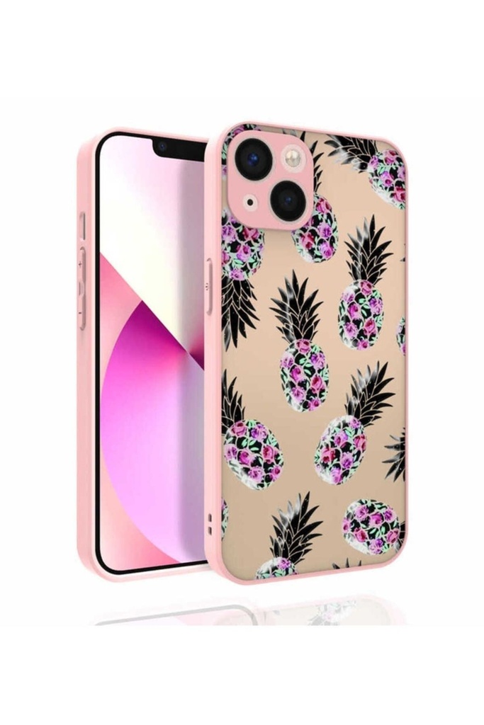 Apple iPhone 13 Uyumlu Kılıf Desenli Kamera Korumalı Parlak Zore Nora Kapak