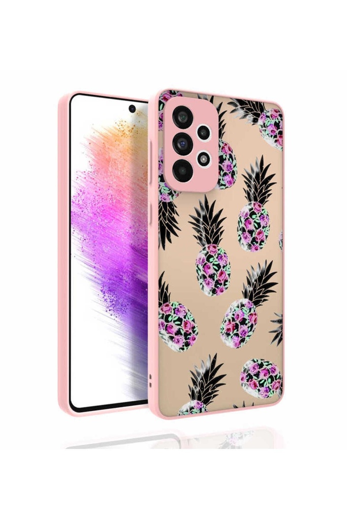Samsung Galaxy A73 Uyumlu Kılıf Desenli Kamera Korumalı Parlak Zore Nora Kapak