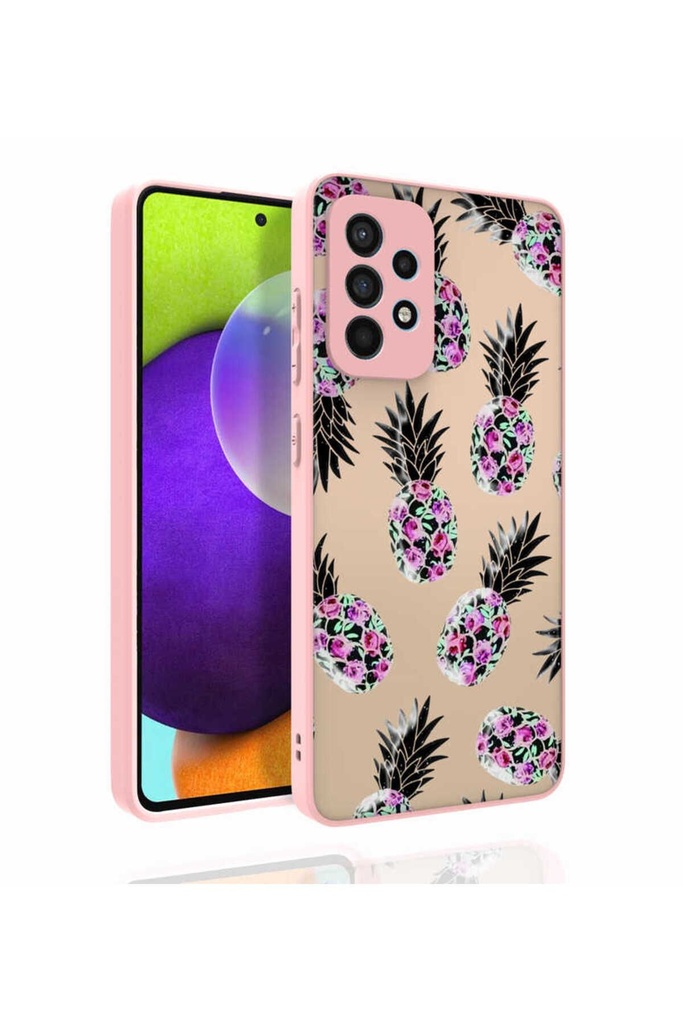 Samsung Galaxy A52 Uyumlu Kılıf Desenli Kamera Korumalı Parlak Zore Nora Kapak