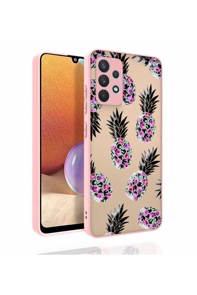 Samsung Galaxy A32 4G Uyumlu Kılıf Desenli Kamera Korumalı Parlak Zore Nora Kapak