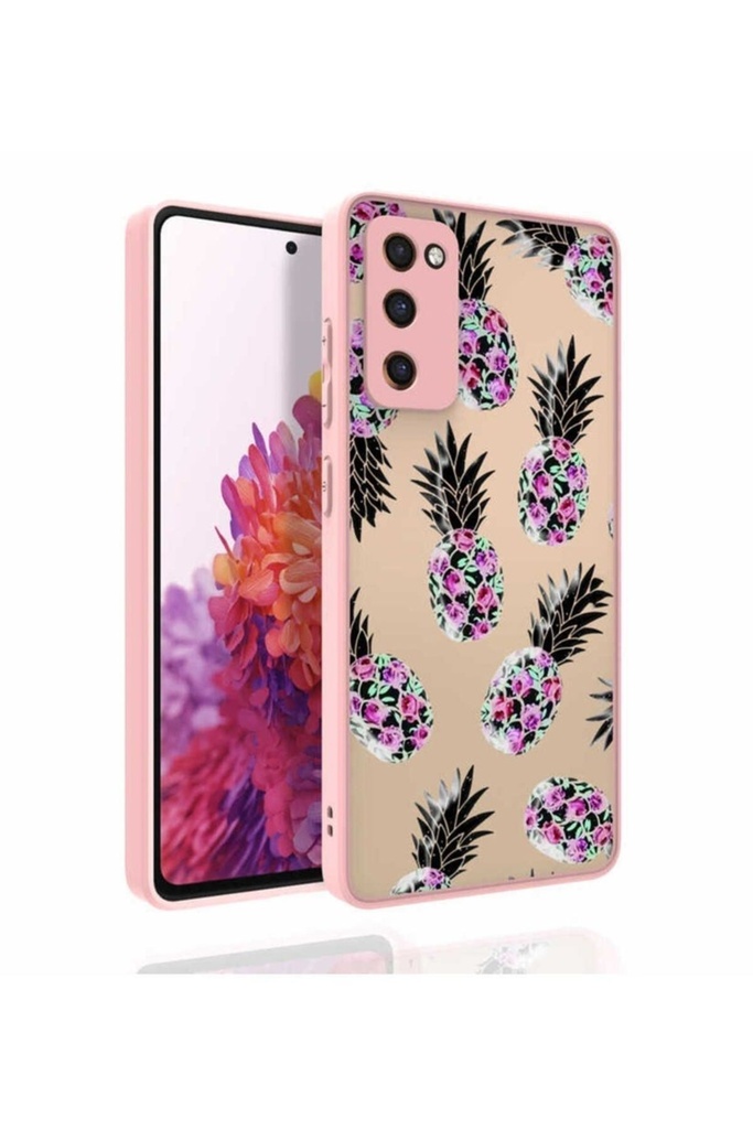 Samsung Galaxy S20 FE Uyumlu Kılıf Desenli Kamera Korumalı Parlak Zore Nora Kapak