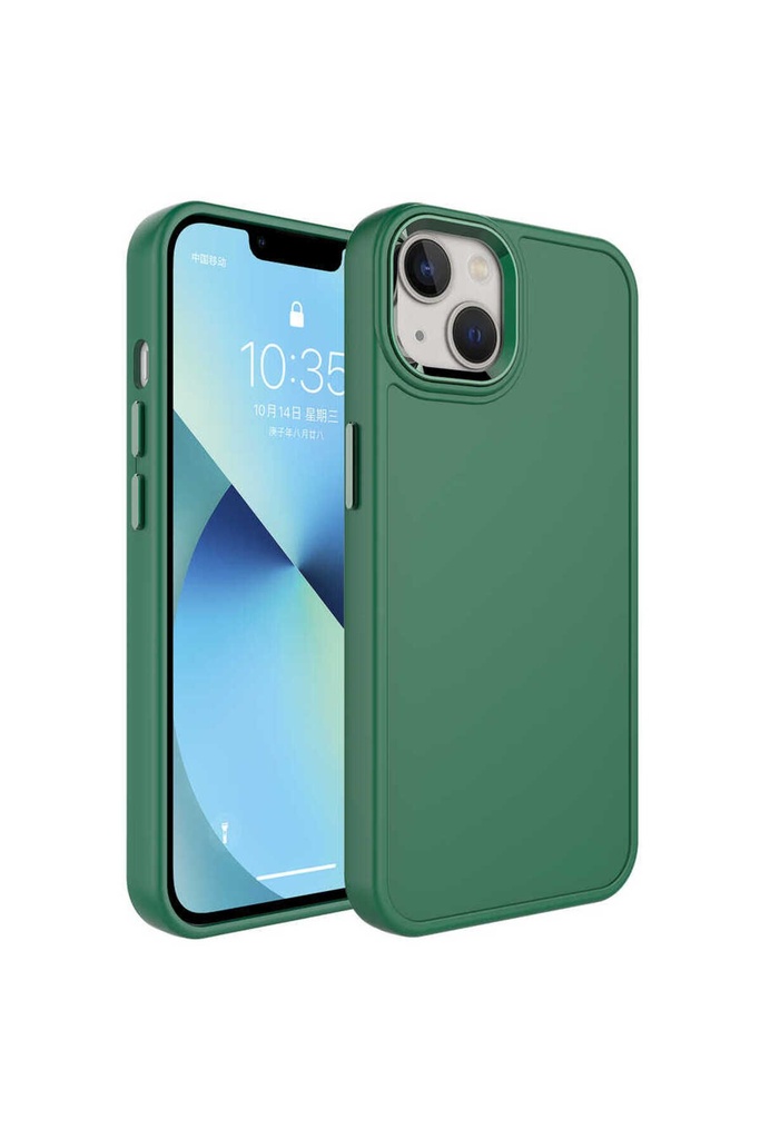 Apple iPhone 14 Plus Uyumlu Kılıf Metal Çerçeve ve Buton Tasarımlı Sert Zore Botox Kapak