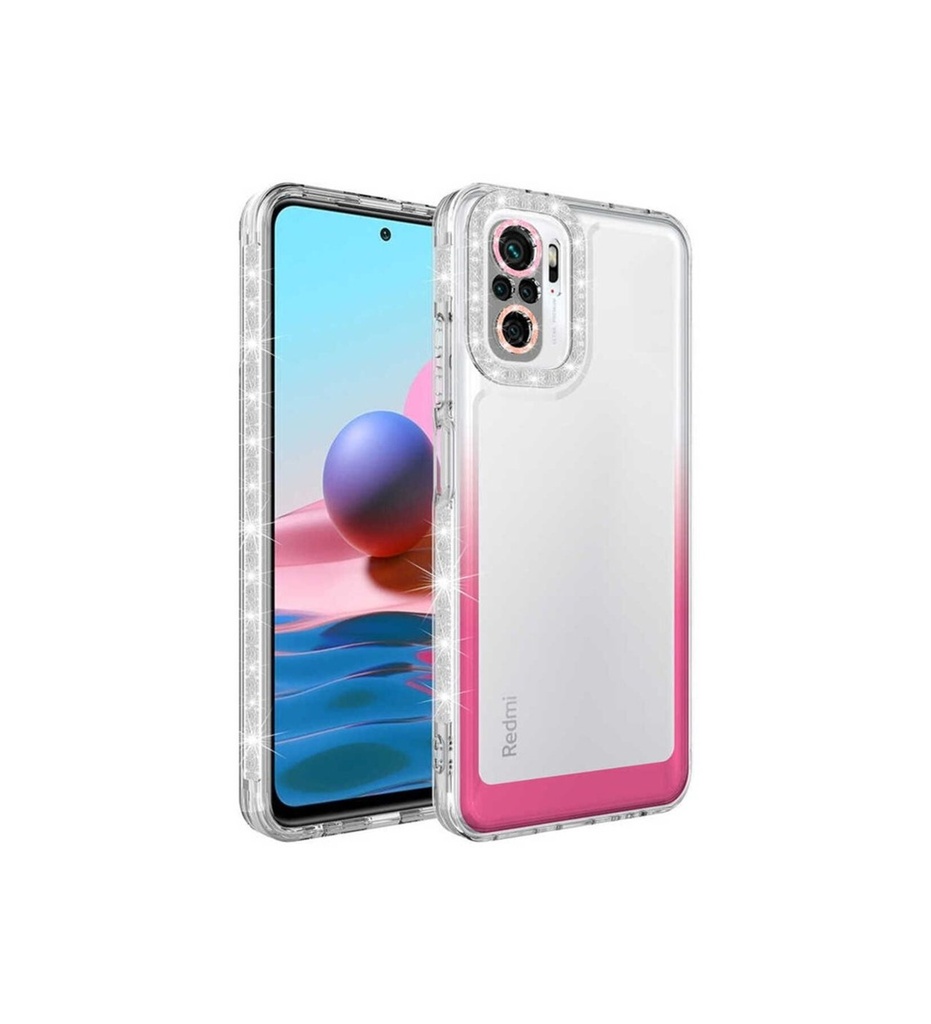 Xiaomi Redmi Note 10S Uyumlu Kılıf Simli ve Renk Geçiş Tasarımlı Lens Korumalı Zore Park Kapak
