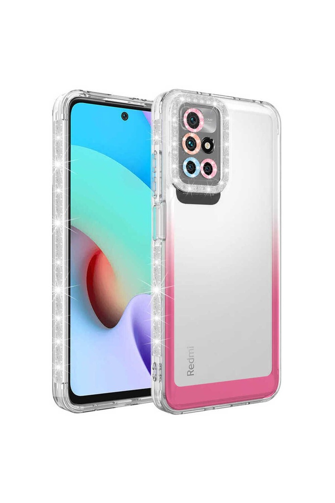 Xiaomi Redmi 10 Uyumlu Kılıf Simli ve Renk Geçiş Tasarımlı Lens Korumalı Zore Park Kapak