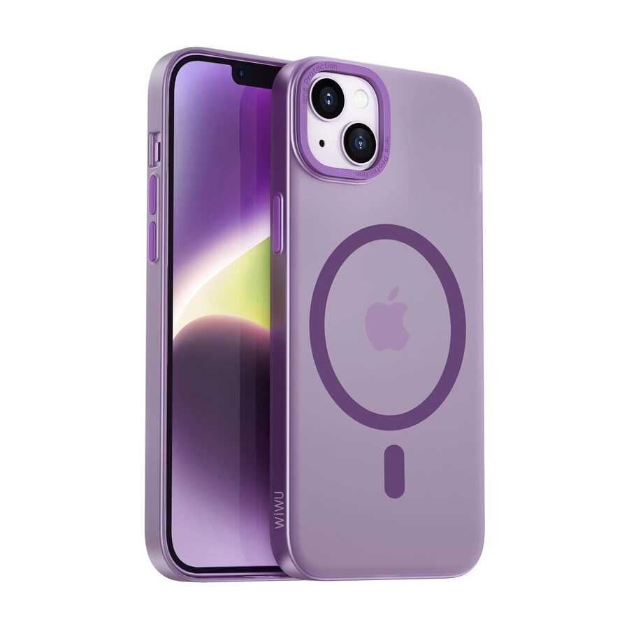 Apple iPhone 14 Plus Uyumlu Wiwu Frosted Magnetic Buzlu Sert PC Kapak