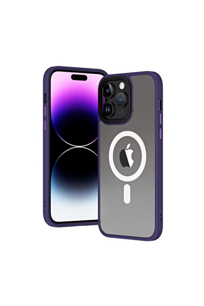 Apple iPhone 14 Pro Max Uyumlu Kılıf Wireless Şarj Özellikli Zore Hibrit M-safe Kapak