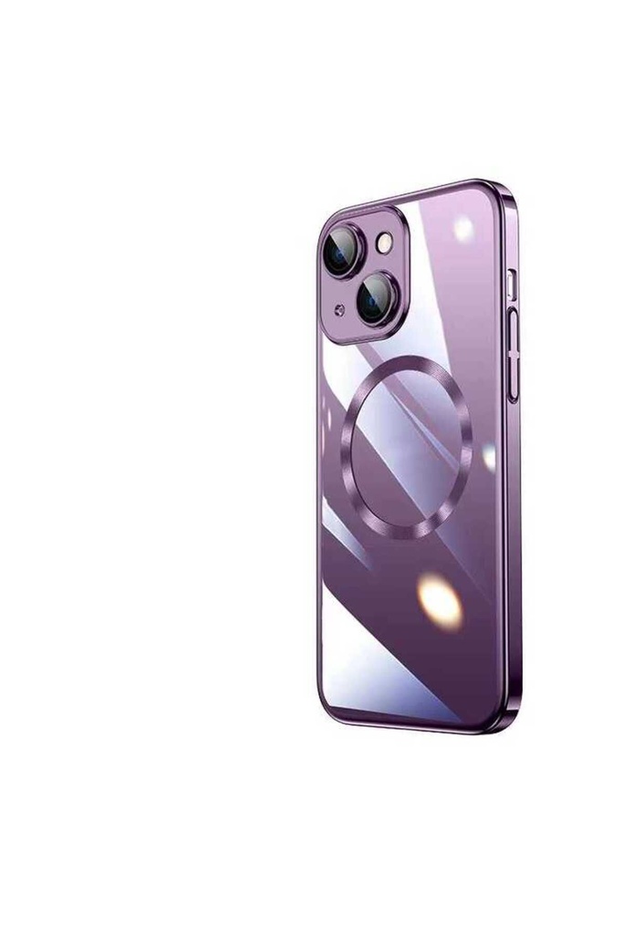 Apple iPhone 14 Uyumlu Kılıf Wireless Şarj Özellikli Sert PC Zore Riksos M-safe Kapak