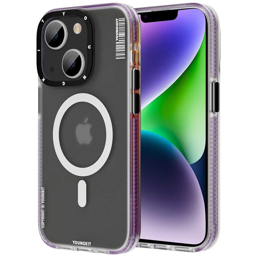 Apple iPhone 14 Uyumlu Kılıf M-safe Şarj Özellikli Youngkit Jane Sand Serisi Kapak