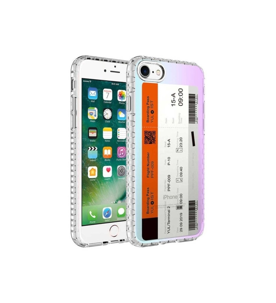 Apple iPhone SE 2022 Uyumlu Kılıf Airbag Kenarlı Renkli Desenli Silikon Zore Elegans Kapak