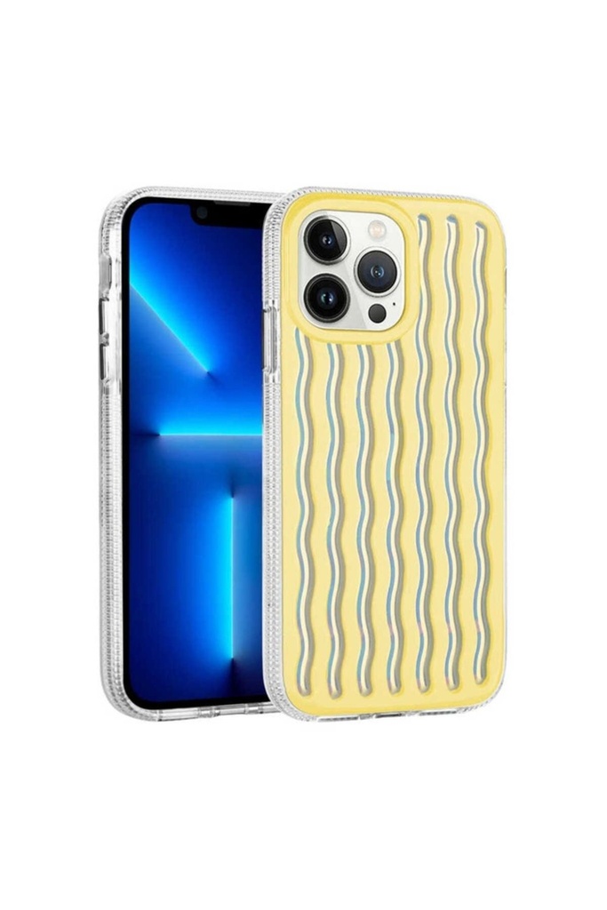 Apple iPhone 14 Pro Max Uyumlu Kılıf Kabartmalı Dalga Tasarımlı Silikon Zore İsmira Kapak