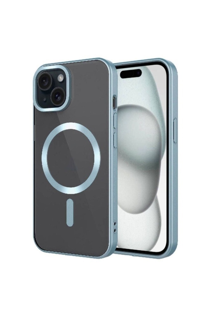 Apple iPhone 15 Uyumlu Kılıf Mat Tasarımlı M-safe Wireless Şarj Özellikli Zore Mat Setro Kapak