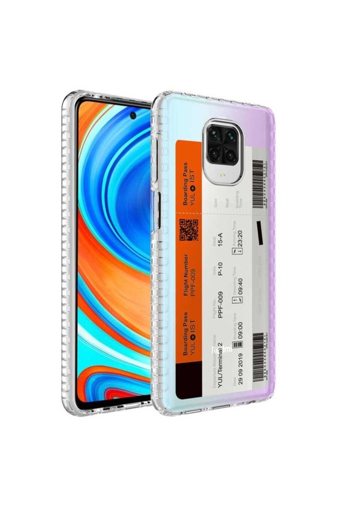 Xiaomi Redmi Note 9 Pro Uyumlu Kılıf Airbag Kenarlı Renkli Desenli Silikon Zore Elegans Kapak
