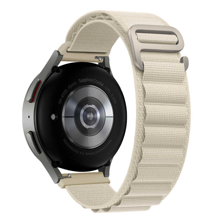 Huawei Watch GT 3 42mm 20mm Uyumlu Kordon Alpine Hasır Örgü Zore KRD-74 Kumaş Kayış