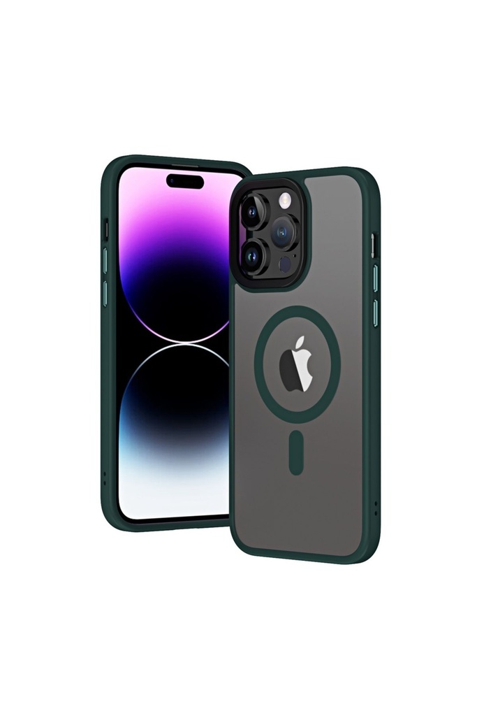 Apple iPhone 13 Pro Uyumlu Kılıf Wireless Şarj Özellikli Zore Hibrit M-safe Kapak