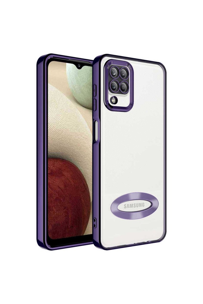 Samsung Galaxy A12 Uyumlu Kılıf Kamera Korumalı Logo Gösteren Zore Omega Kapak